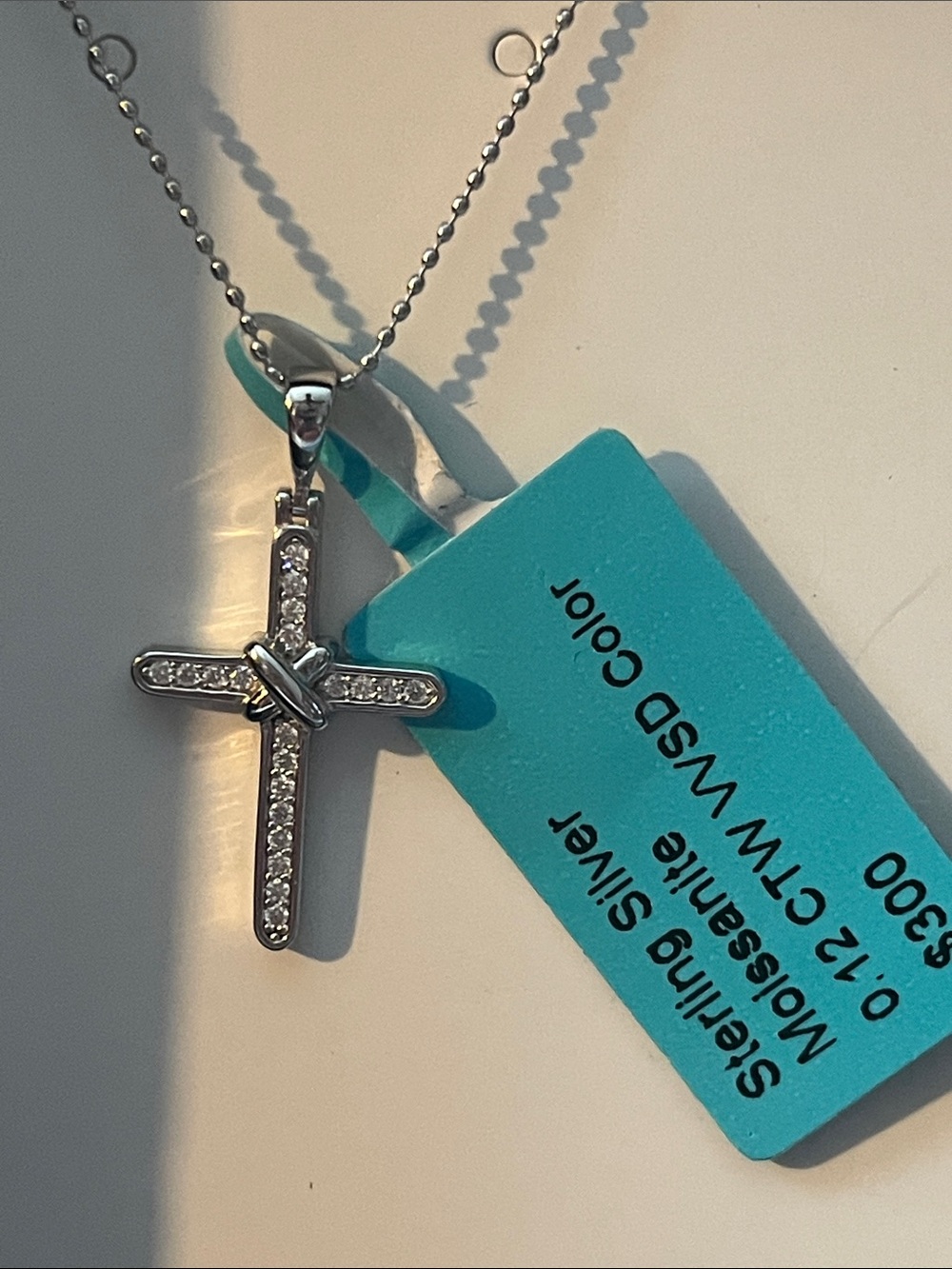 Sterling Silver Pave Cross Necklace in Silver